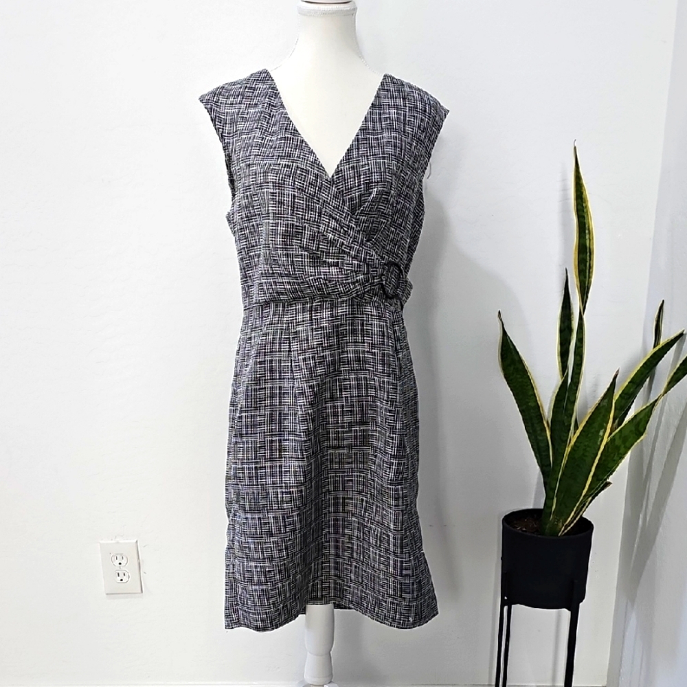 Elegant Black and White Plaid Dress
